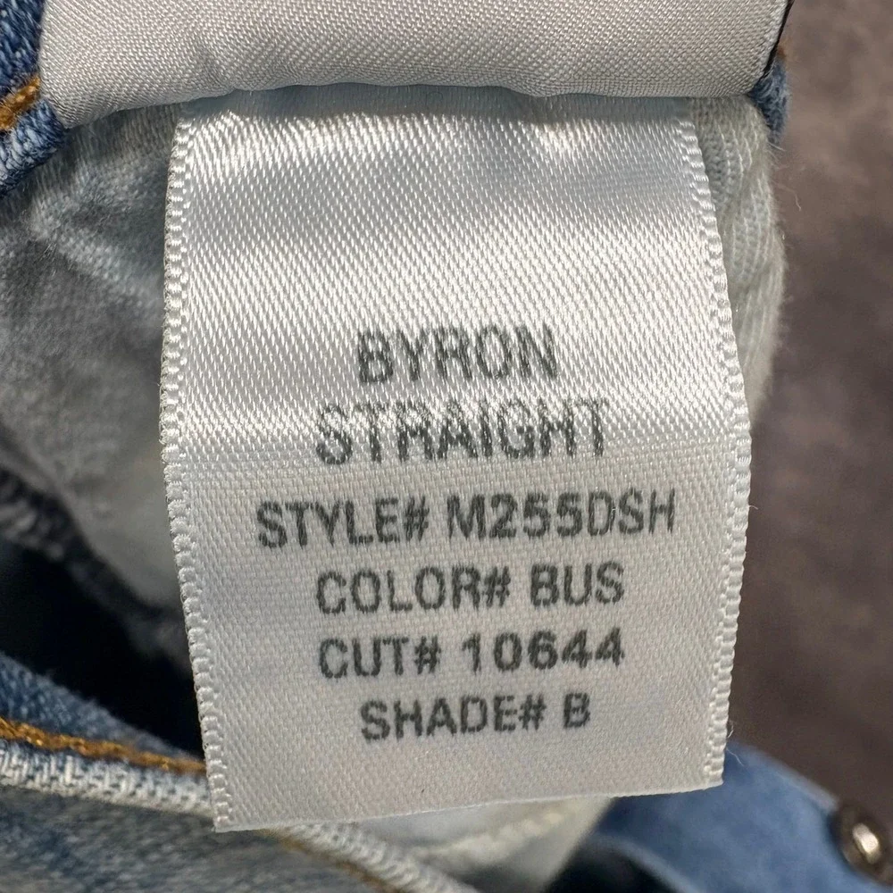 Hudson Byron Straight Leg Jeans Mens Size 32 Distressed Light Wash Button Fly